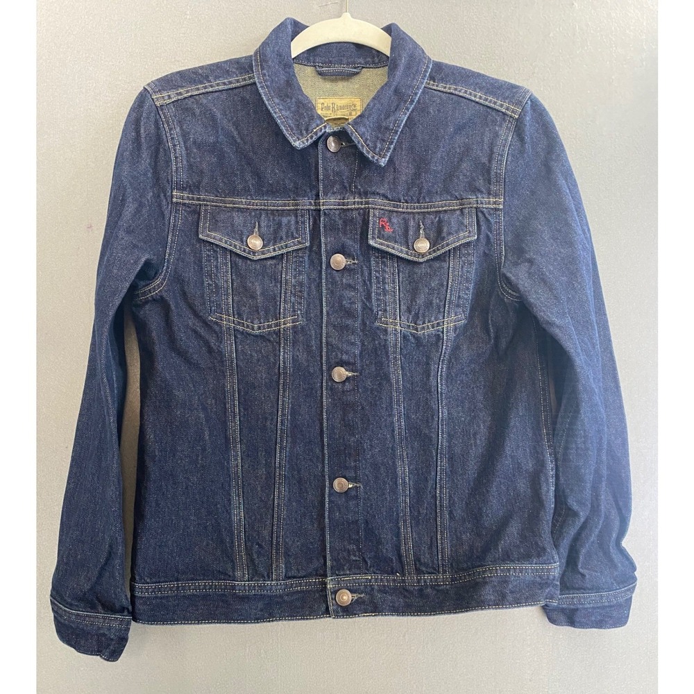 Polo Ralph Lauren Youth Size 18 teen Indigo Denim Jacket Blue Cotton RL Logo
